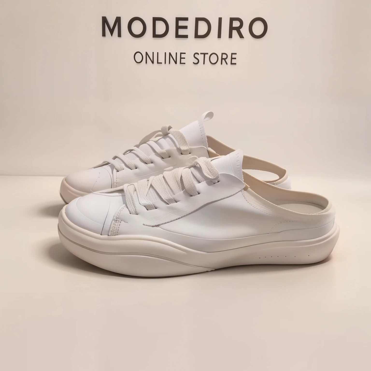 a close up of a pair of white shoes with a white background, 2 0 2 0 fashion, white shoes, Modernist, Inspired by Carlo Madna, Already ordered, 2 0 2 0, 2020, sports shoes, light brown, modern fashion, 2 0 2 2, 2022, silk shoes, 未来派sports shoes, online, They will laugh