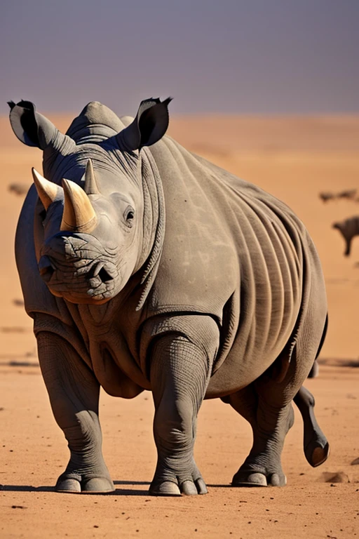 rhino strong rhino in the savannah of Africa desert theme
extremely strong and agile