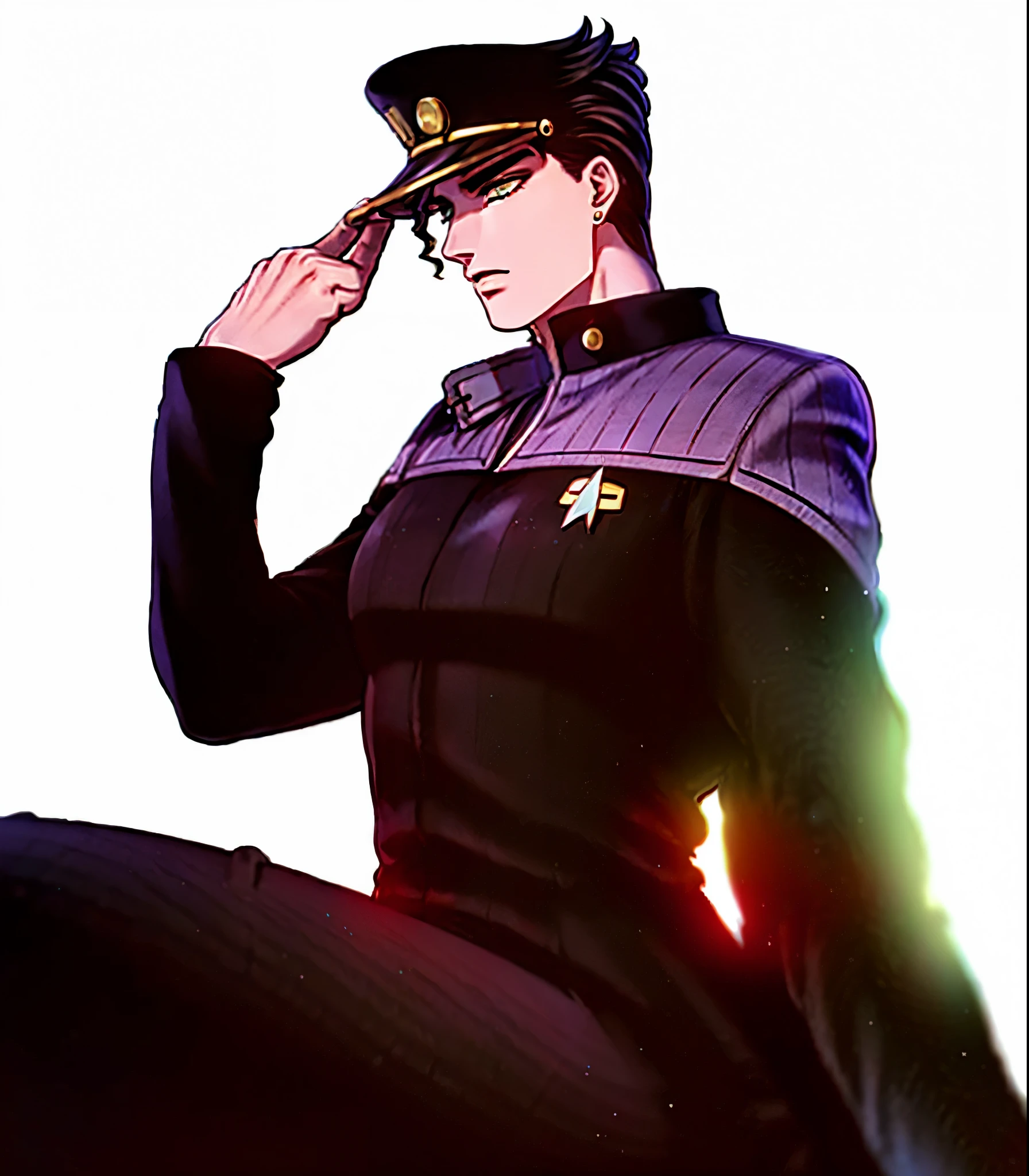 kujo jotaro kujo jotaro
muscular male
hat
green eyes

gakuran
long coat
jewelry
earrings
chain ds9st red and black uniform
ds9st teal and black uniform
ds9st yellow and black uniform
ds9st command
ds9st operations
ds9st science comm badge