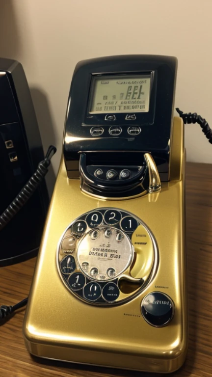 red telephone set, old dial device