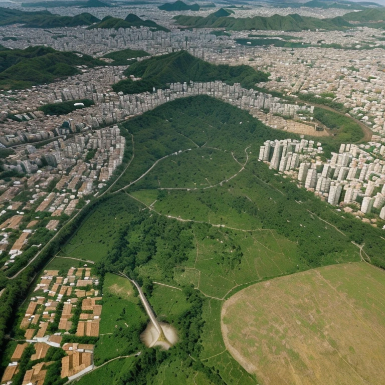 Crie uma imagem uma a cidade que valoriza o meio ambiente mais detalhado