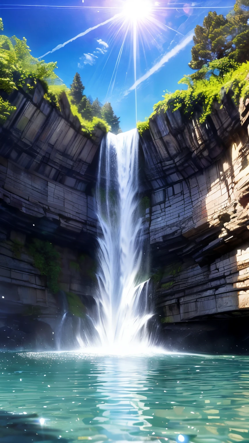 (logo、amazing、8K、table top、Raw photo、amazing、最high quality、フォトリアリスティックかつvery detailed、CG、high quality、very detailed、story poem、Particle Effects、Dynamic Effects、Text Boundary Depth、Cinematic Light、Lens flare、ray tracing、tabletop、real、ultra hd、fantasy）、beautiful water、splash of water、flow of water、Water swell、fantastic beauty、透き通ったgreenい水の美しさと輝き、The tranquility and beauty of water、wonderfulWind景、Beautiful natural water、green、Wind、wonder、wonderful
