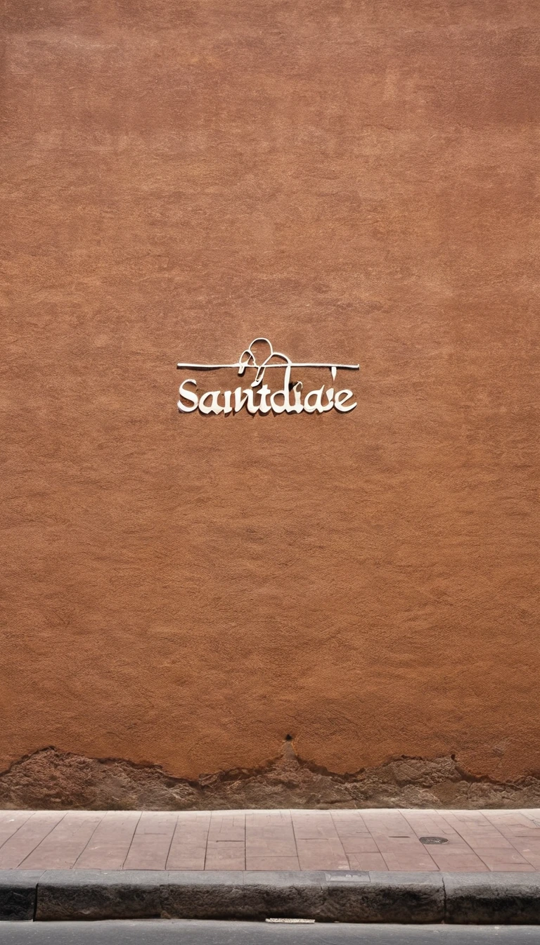 A brown wall in the middle of the city, written "Santidade" in the center of it