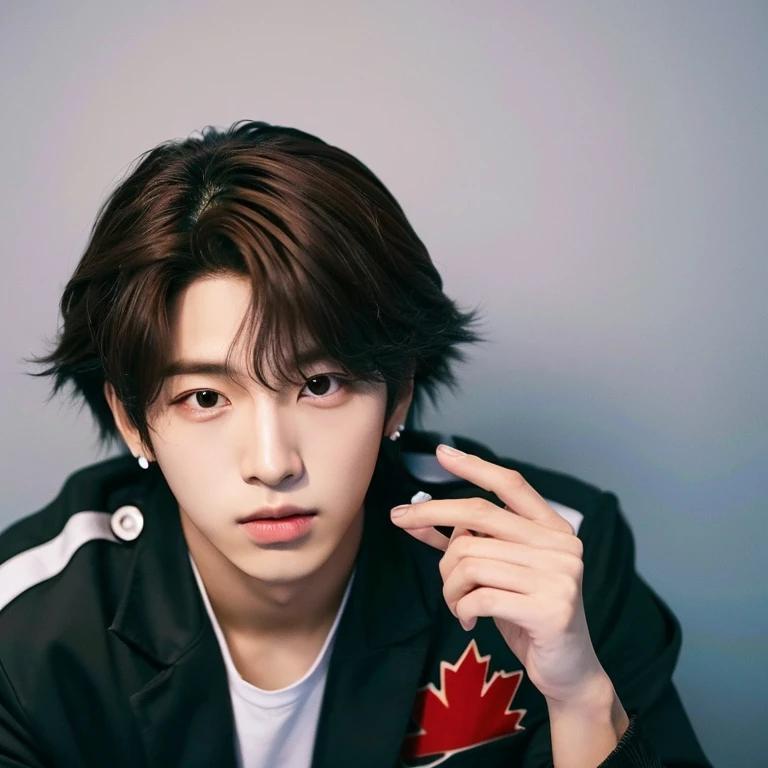 crie uma imagem de um homem canadense c decendencia coreana de 23 anos debutando como idol de kpop