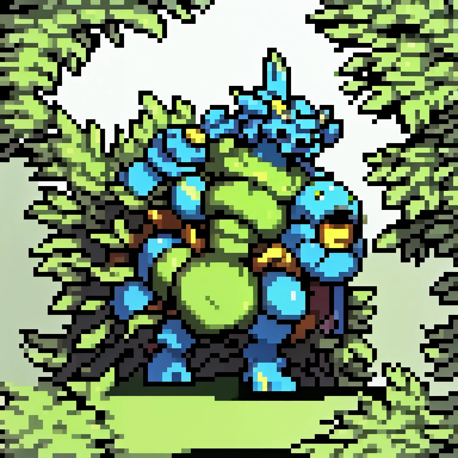 Mini greenish-blue robot with 4 legs and no arms