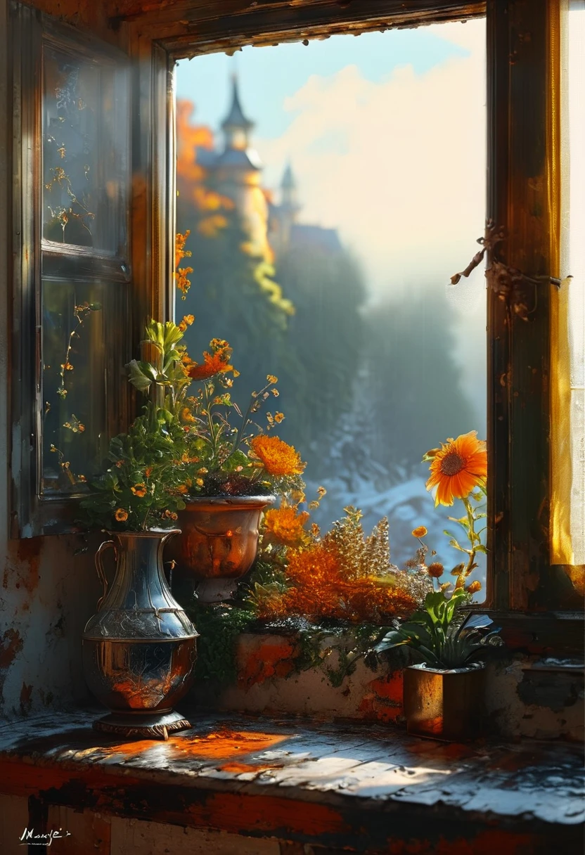 The View Outside the Window, by Michal Karcz, best quality, masterpiece, very aesthetic, perfect composition, intricate details, ultra-detailed