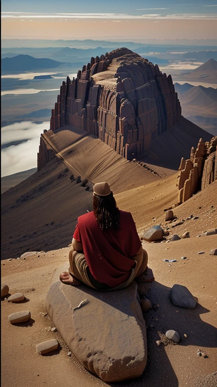 God from Heaven, speaking with Moses, on Mount Sinai, gives him the Ten Commandments, in the Times of Christ