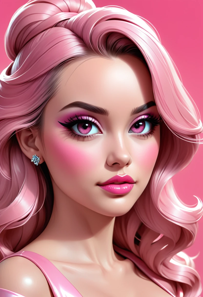 princess, new realism, ultra realism, ultra detail, photorealistic, 4k, photopainting, anaglyph, engagement photography, femme fatale, pink makeup, Professional Photography, Award Winning Photoshoot, Hyper-Realistic, Canon 1DX Mark III, 35mm, f/8