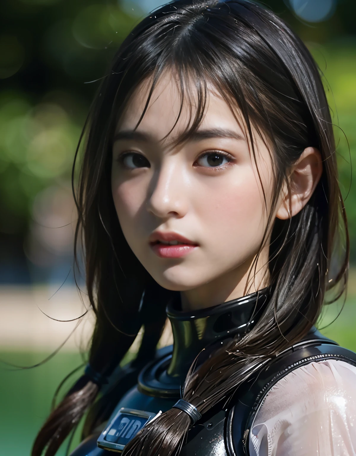 (1 girl)、highest quality、masterpiece、超A high resolution、(Photoreal:1.4)、Raw photo、1 girl、wet hair、Sweat、(Wearing a heavy diving suit)、Female Divers、long sleeve,、Heavy gloves、Portrait、Shadow、octane rendering、8K、super sharp、Metal、intricate decorative details、Lake Details、very intricate details、realistic light、(mysterious look)、shining eyes、towards the camera、Small LED、Close-up