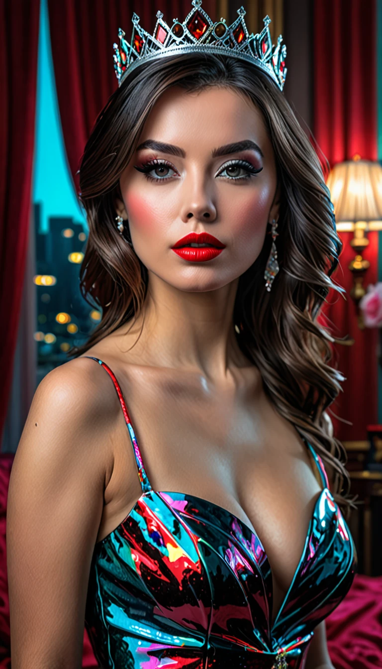 princess, new realism, ultra realism, ultra detail, photorealistic, 4k, photopainting, anaglyph, engagement photography, femme fatale, Professional Photography, Award Winning Photoshoot, Hyper-Realistic, Canon 1DX Mark III, 35mm, f/8