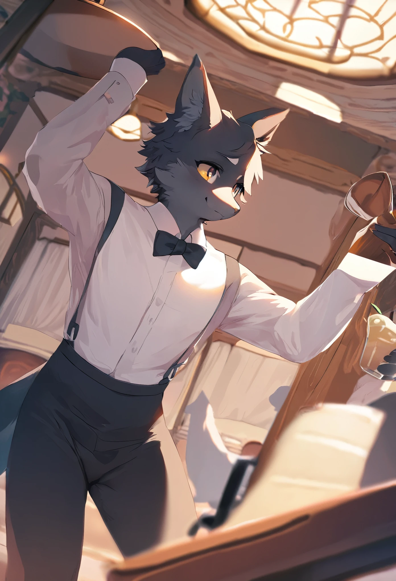 rabbit,stubble, muscle, bara, male, slim, thick thighs, light brown fur, handsome, wearing frilly top, extremely skimpy mini skirt, maid, full body, pastel, soft light, wide hips, round glasses, waiter, serving sweets, low angle, blushing, embarassed, plump thighs, pastel pink, cute pose, thigh straps, lifted skirt, skimpy outfit, open back, freckles, mortified, smooth round butt, open mouth, humiliated, big butt, thick thighs, visible bulge, panties, front view, big chest, plump chest