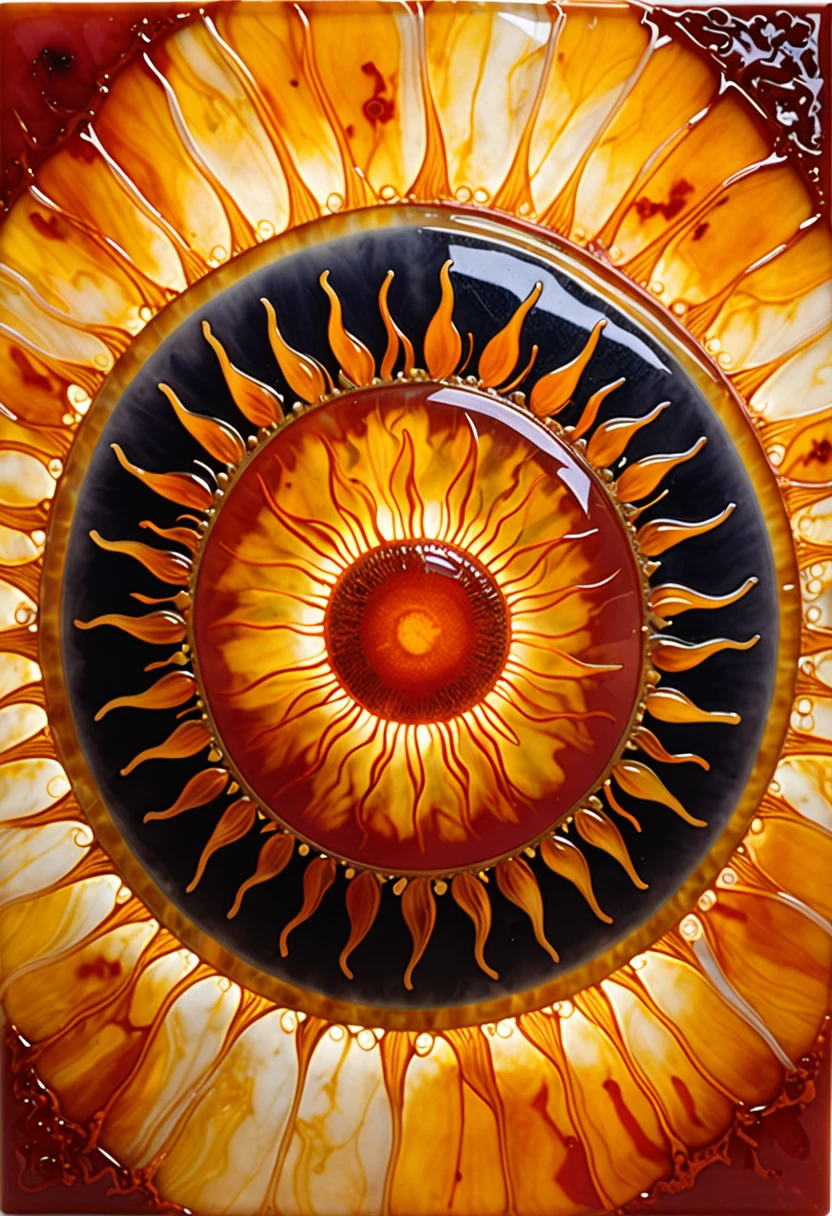 hollow sun theory,carnelian,encaustic,trompe l'oiel.fractoluminescence, transforming,melodramatic lighting,Dreamworlds