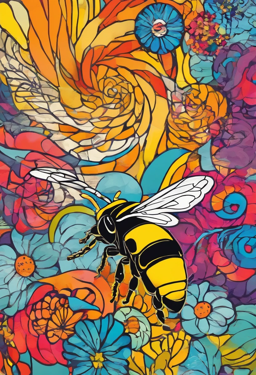 Pintura de acuarela la importancia de las abejas en el mundo 