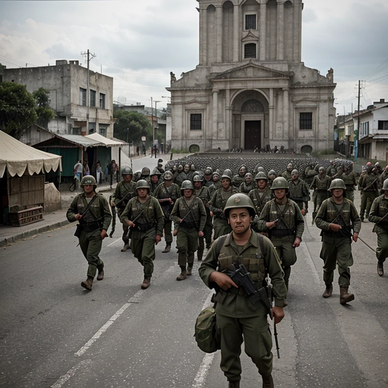 Mexican army of 1945 invading the capital of Guatemala
