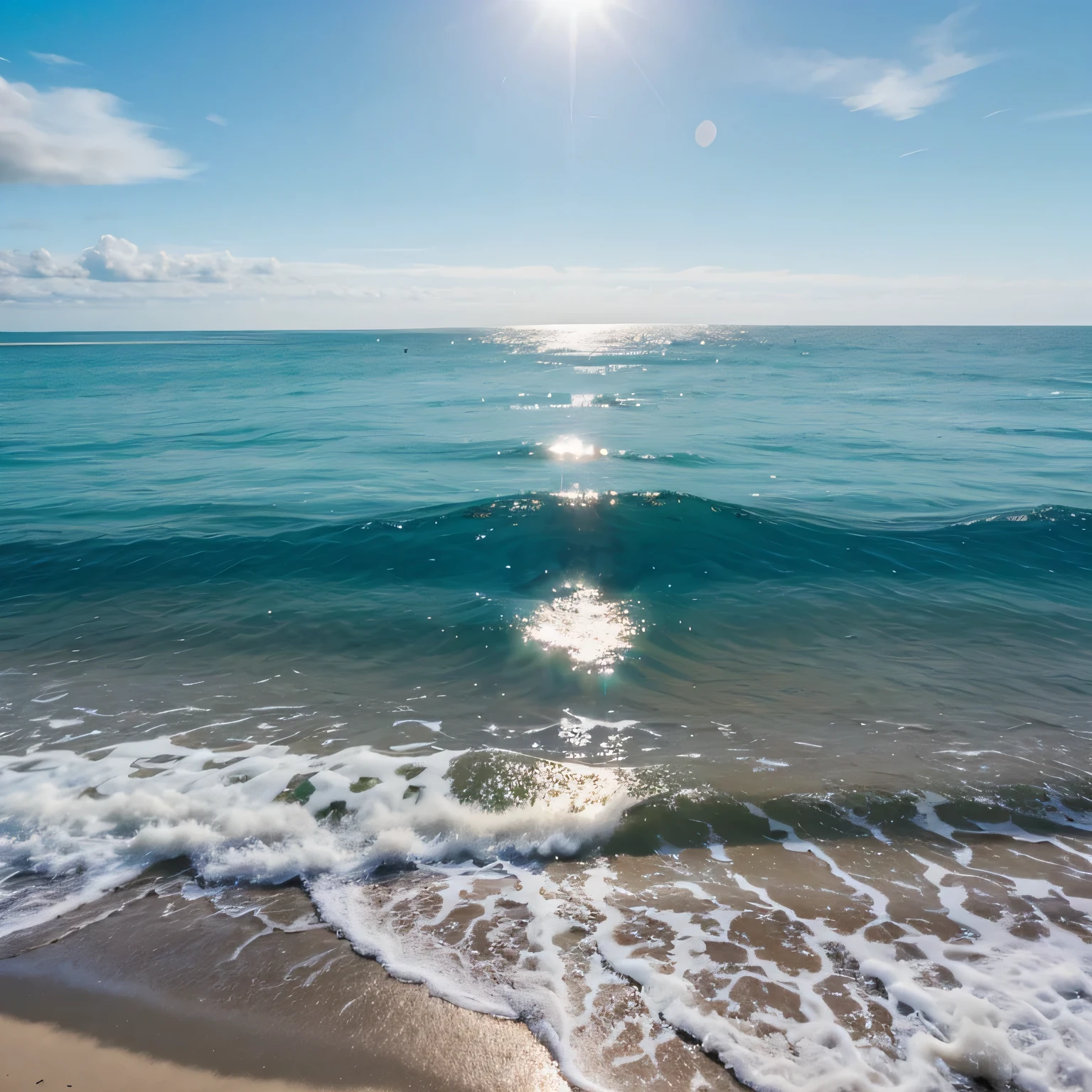 sea on a bright sunny day
