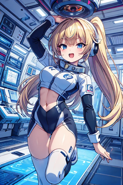 top-quality,Top image quality,in 8K,4K,​masterpiece,ultra-detailliert,Beautiful,ultra-quality, best quality,high resolution, ultra-detailed,game cg,dutch angle,(acrobatic pose):5,jumping:5,(inside spacestation,)beautiful detailed eyes,five fingers,headphone,nsfw,a beauty girl,(astrovest):5,(track uniforms),wet,(steam:1.5),Running form,open open mouth,(blonde hair),(long hair):2,Navel,space_station_interior, exercise_room, futuristic, high_technology, zero_gravity_exercise_equipment, high_resolution_landscape, sleek_design, minimalistic, 8K_resolution, game_cg_style, Dutch_angle, detailed_character, track_uniform, perfect_running_form, intense_expression, detailed_eyes, determination, steam:1.5, beauty, strength, five_fingers, visible_navel, open_mouth, ultra_quality, high_resolution, ultra_detailed,astrovest