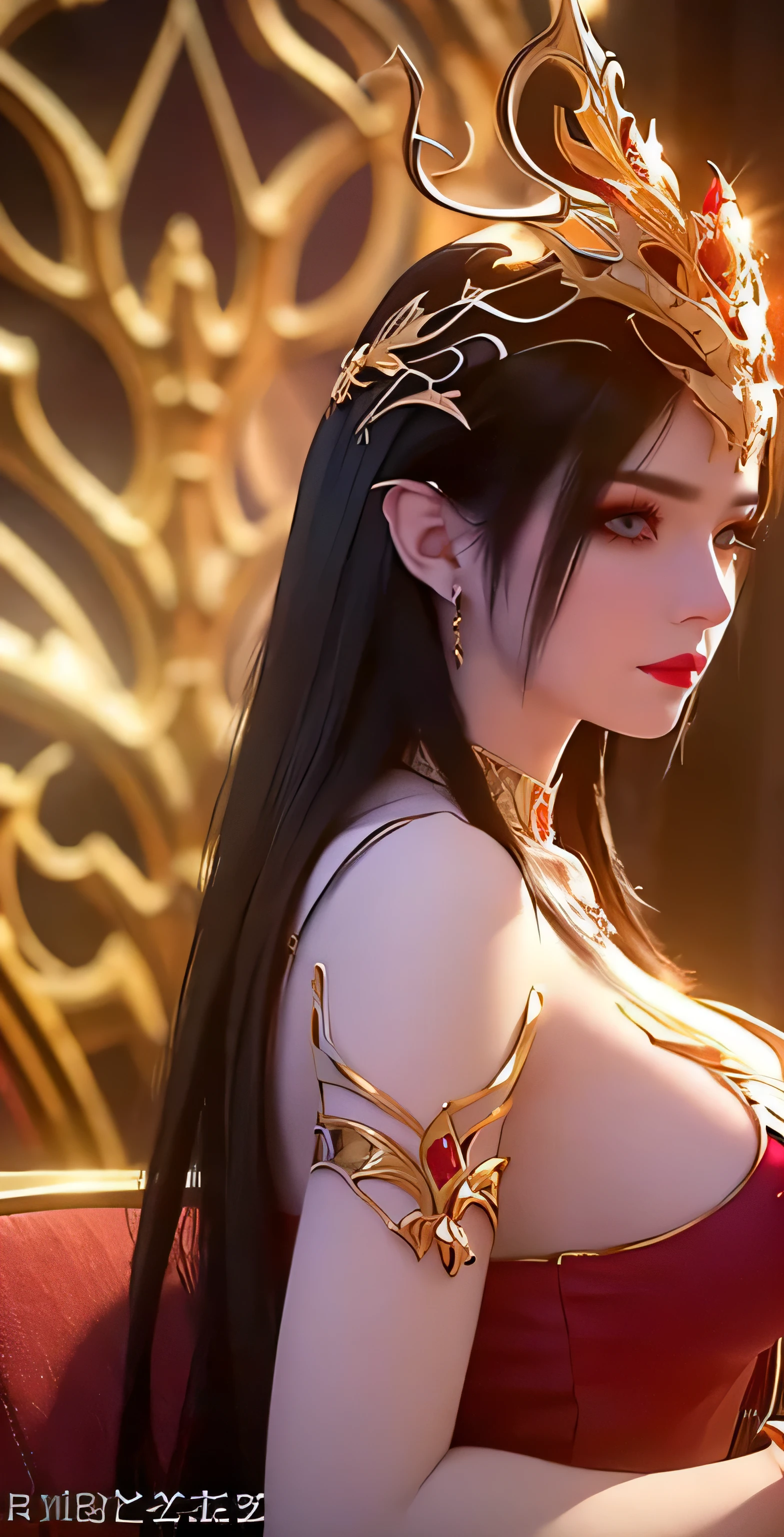 "An extremely beautiful queen,(best quality,4k,highres,masterpiece:1.2),ultra-detailed,(realistic,photorealistic,photo-realistic:1.37),beautiful queen,naked,sparkling crown,colorful gemstones,golden scepter,elegant pose,nude,soft lighting,vibrant colors,delicate facial features,long flowing hair,big and round breasts,black eye pupils,The big, round platinum eyes are beautiful and super detailed,red and detailed makeup eyebrows,mouth closed tightly,dreamy atmosphere,the most perfect body,ethereal beauty,proud expression,clasped the queen's hands behind her back,strikingly graceful,lovely and charming,attention to detail,regal and majestic,fairytale-like ambiance,1 girl, 1 alone,full body", looking at viewer