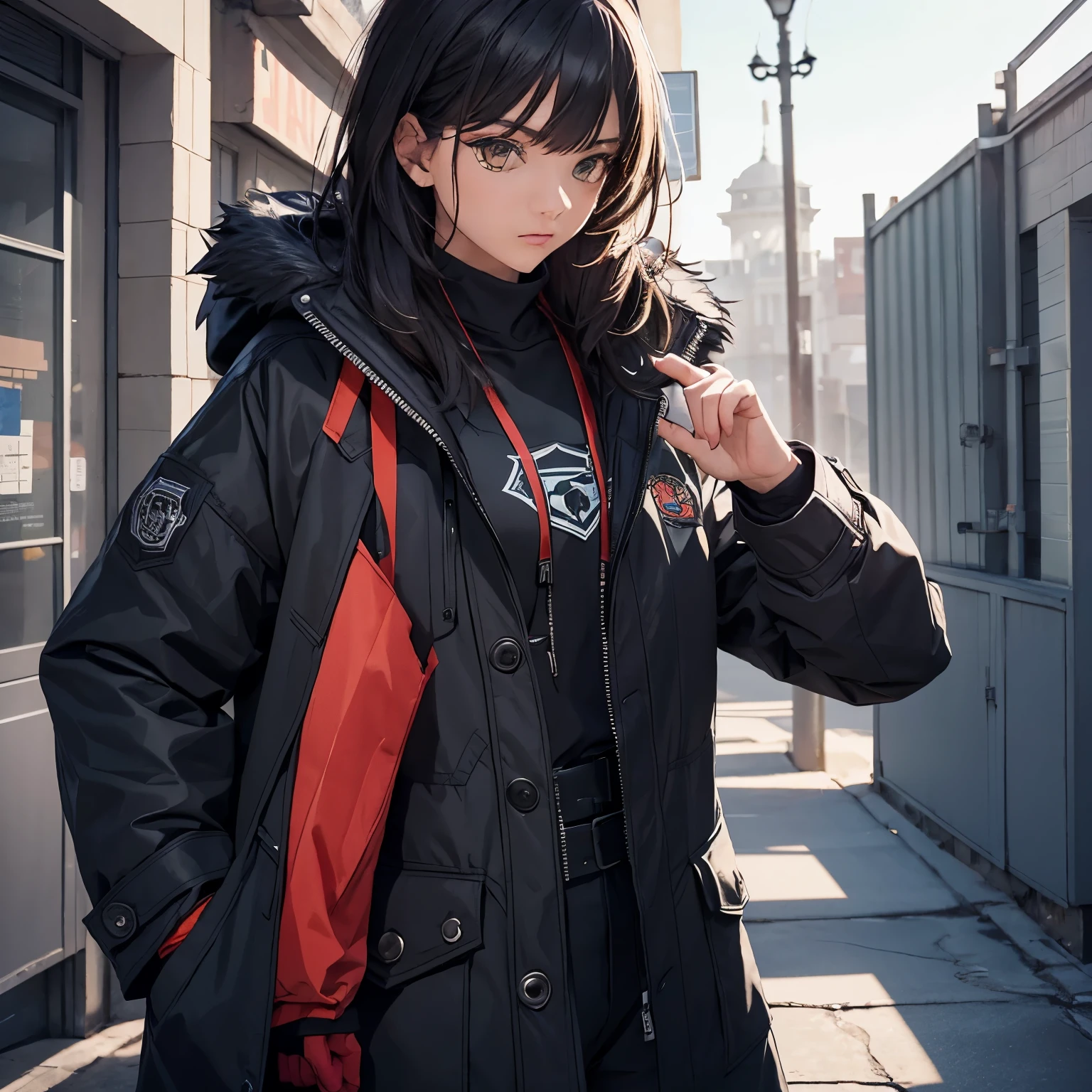 Make me a coat similar to the high school ones that has a hybrid logo that is caiman and black panther