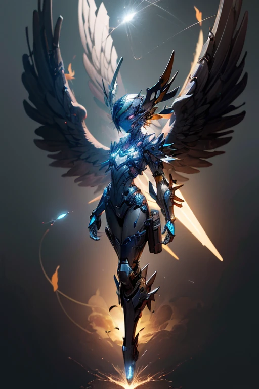 (mechanical angel), mechanical wings with gears extended, detailed face, proportional face, (devious and beautiful), cinematic light, Science fiction, surreal, apocalypse, floating, full body, (CG illustration), (Highly detailed), (high resolution), (Best quality), (masterpiece)
