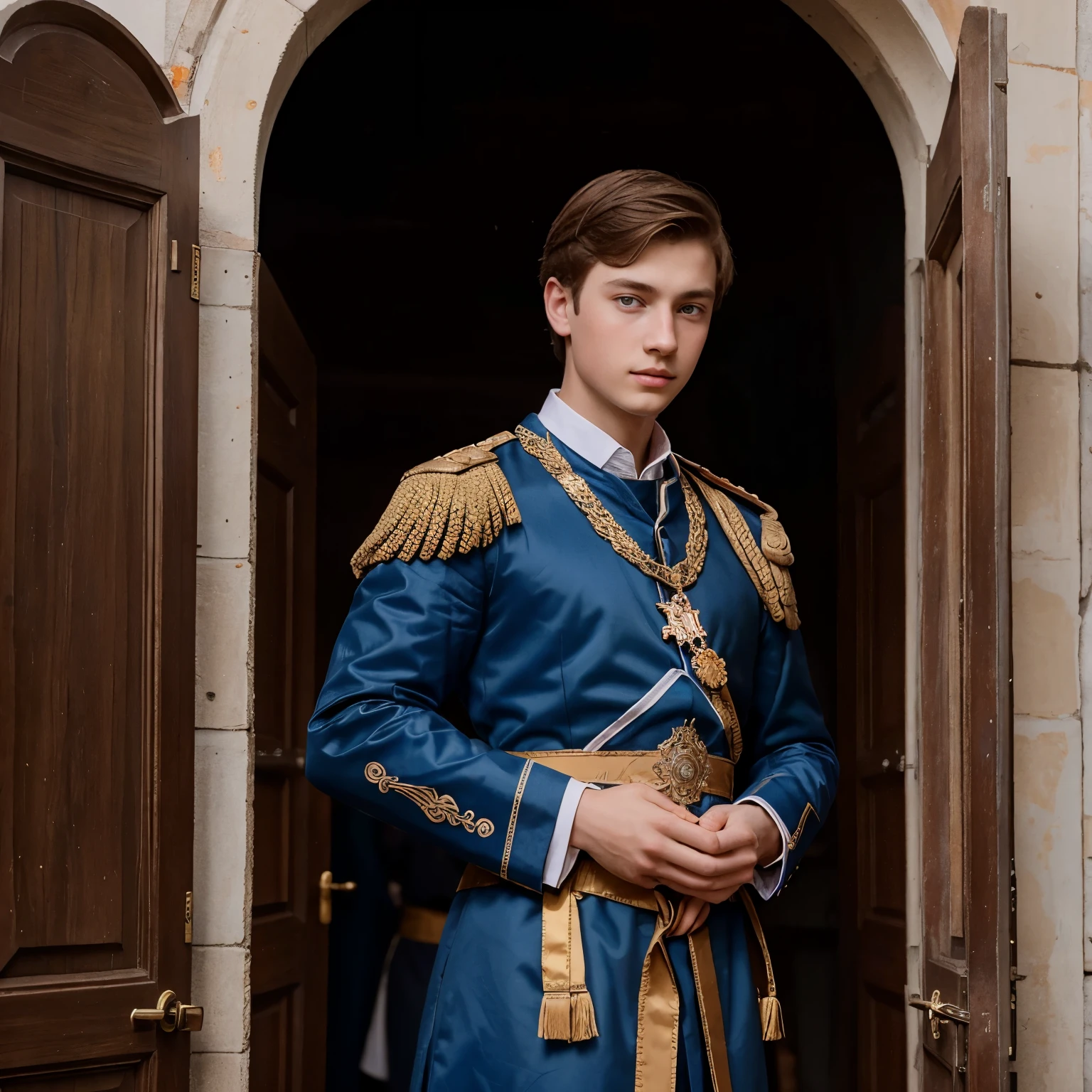 Draw a son of Maximilian of Habsburg and Charlotte of Belgium,Este hijo tiene de prometida a una princesa pariente lejana de la casa Romanov
