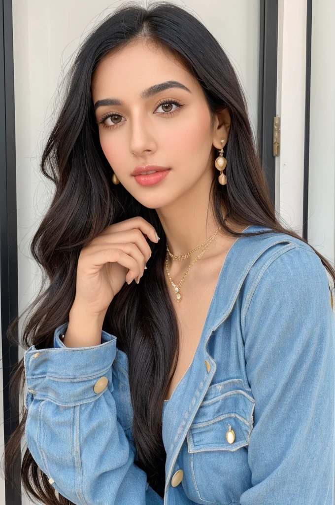 A 30-year-old woman of mixed Indian and Moroccan descent., a beautiful figure. Shopping  with shopping bags , brands luxe, very realistic, realistic model art, influencer, 4K