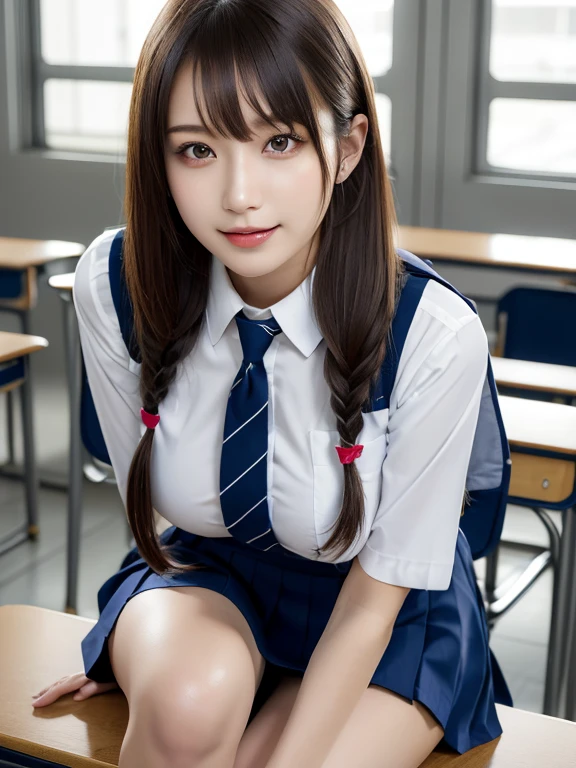 table top, highest quality, japanese girl,1 girl, 8K, Raw photo, top quality, table top, nffsw:1.2, Highly detailed RAW color photos, professional photos, (realistic, realistic:1.37), (highly detailed skin:1.2), ultra high resolution, (Lenz 50mm), (f/1.2),elaborately drawn eyes,look at the viewer,
1 girlと休憩 , beautiful face, cute,(smile:1.05),(18-year-old, big breasts, wide hips,straight hair, (short hair), black eye, white and fine skin,small mouth, high cheekbones (meaning), sexy pose,(leaning forward:1.3),(The to the fW:1.1)、korean idol、Nogizaka Idol、Gravure idol pose、adult、、(table top, highest quality:1.3), (Ultra-detailed 8K CG:1.2), (超realistic:1.35), (realistic:1.45), (realistic:1.4), cowboy shot,
1人の美しいjapanese girl, 18 years old, Supermodel, japanese idol, __Performance__, big breasts, (sitting on the desk:1.1), (school uniform:1.4), (spread your legs:1.2),
(school classroom background:1.1),twin tails、Her dress is unbuttoned, revealing her white underwear