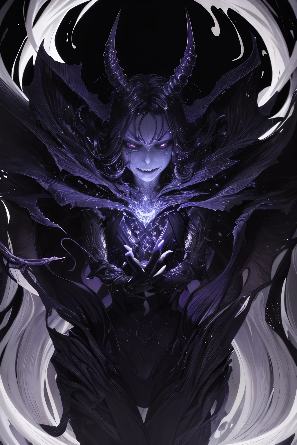 In the depths of an otherworldly realm, a demon of unadulterated ecstasy revels in its sinister beauty. Every vein and sinew is meticulously rendered in this hyper-realistic artwork, revealing the intricate textures of the demon's skin that seems to pulse and throb with an otherworldly energy. The intricate details of the demon's form are brought to life through a masterful use of lighting, casting shadows that dance upon its surface and illustrating the intoxicating depth of its expression.
Eyes closed in rapture, the demon's ecstasy is etched upon its visage, its mouth contorted into a terrifyingly