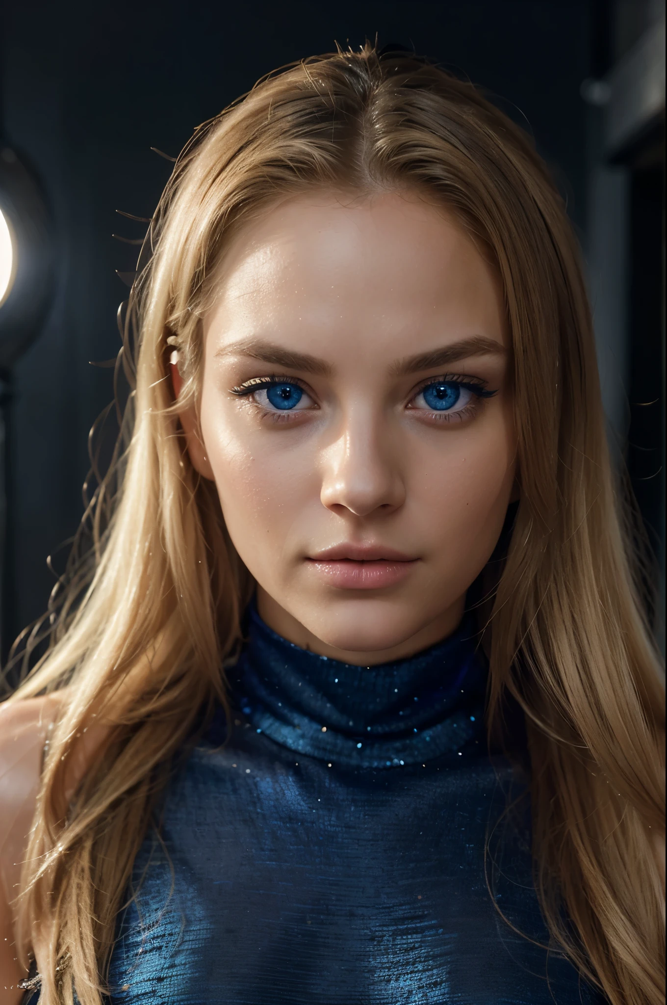 The prompt for the given theme is: "a very beautiful and attractive and seductive blonde 23 years old with blue eyes, hyper-realistic, (best quality,4k,8k,highres,masterpiece:1.2), ultra-detailed, (realistic,photorealistic,photo-realistic:1.37), stunningly detailed facial features, long blonde flowing hair, alluring expression, flawless skin tone, strikingly vivid blue eyes, captivating gaze, fashionable attire, captivating pose, professional studio lighting, vibrant colors, sharp focus, physically-based rendering, bokeh."