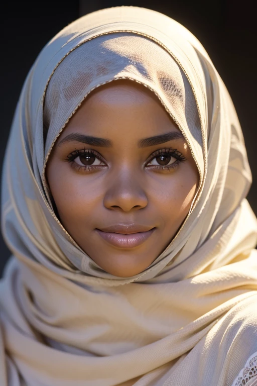 CRU, Melhor qualidade, high resolution, obra de arte: 1.3), Beautiful Namibian teen queen in hijab with face covered by veil making eyes sexy, peito grande, obra de arte, sorriso suave, gargantilha