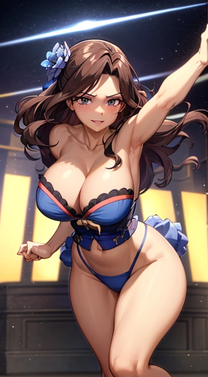masterpiece, high quality, 8 k, best qualitymasterpiece, cinematic lighting, split, Big , extremely detailed CG unity 8 k wallpaper, hearing, 1 girl, mature woman,smile, parted lips, I look at the viewer, full stage stage, wearing a geisha kimono, kimono with blue flower, from the shoulder, (detailed background: USA, Nocturne, outside), standing posture, glowing skin, detailed face, detailed eyes, One , One, Ideal Anatomy, swollen perineum, dynamic pose, An Illustration of Perfection, Dynamic, very detailed, facing the viewer, obscene expression, UP FIRST PERSON POV