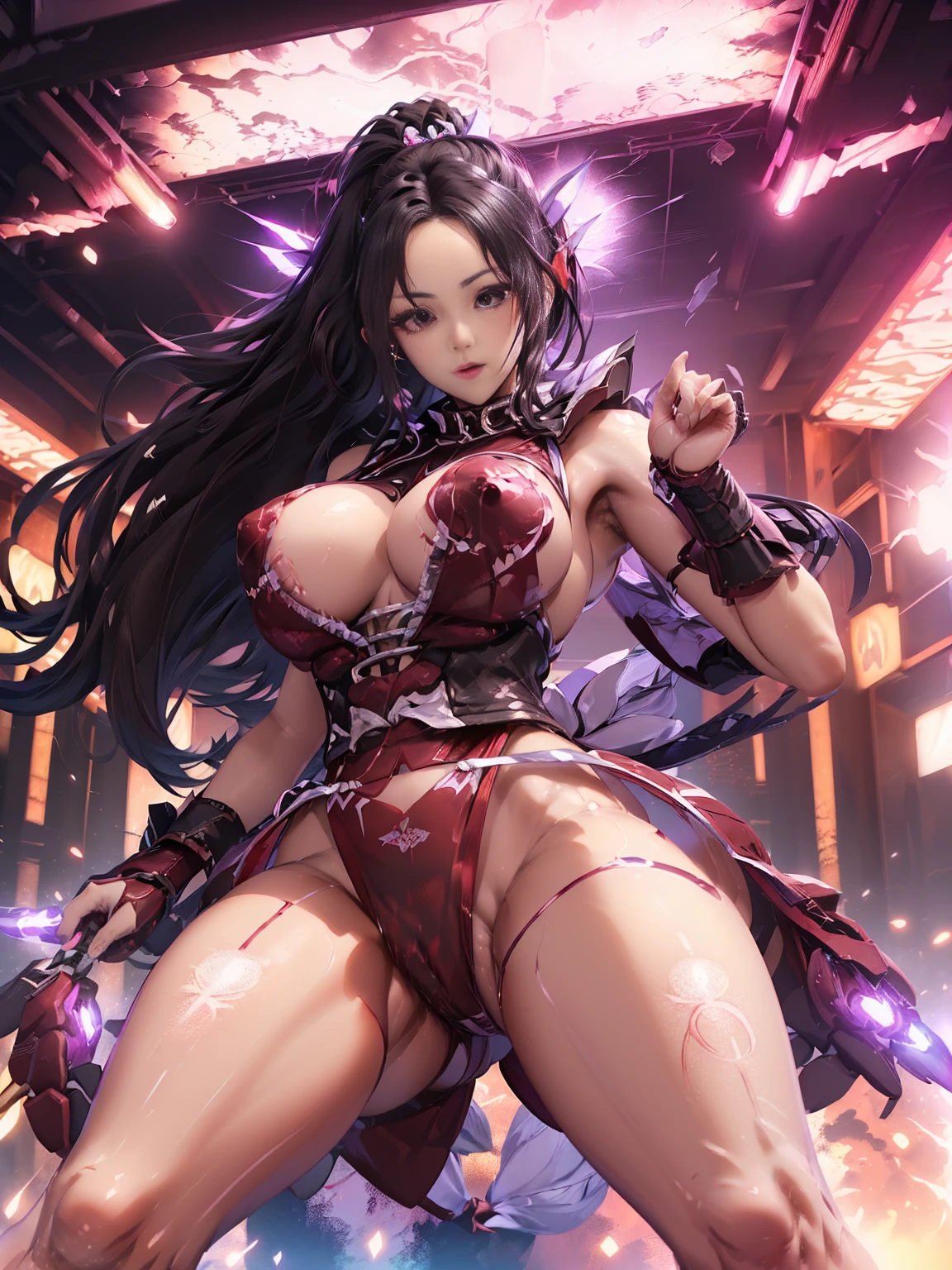 (nsfw:1.5), (Rosto super detalhado), (ABS MUSCULAR, decote, peito falso gigantesco:1.5), (MECHA GUARD ARM:1.3), ouro, (TOP MAGENTA BRILHANTE MECHA CYBER BLINDADO, BLACK MECHA SUIT PANTS, MECHA GUARD ARMOR LEGS, salto alto:1.5), (CORPO MUSCULAR OLEOSO, PERNAS COMPRIDAS E SEXY:1.1), (olhando para o espectador:1.3), (foco feminino:0.886), (WALKING DOWN THE CORRIDOR OF THE FUTURISTIC SPACE STATION:1), (Bright lighting:1.5), super textura, unreal engine rendering, physically based rendering, ULTRA HIGH DEFINITION, 16k, 1080P.