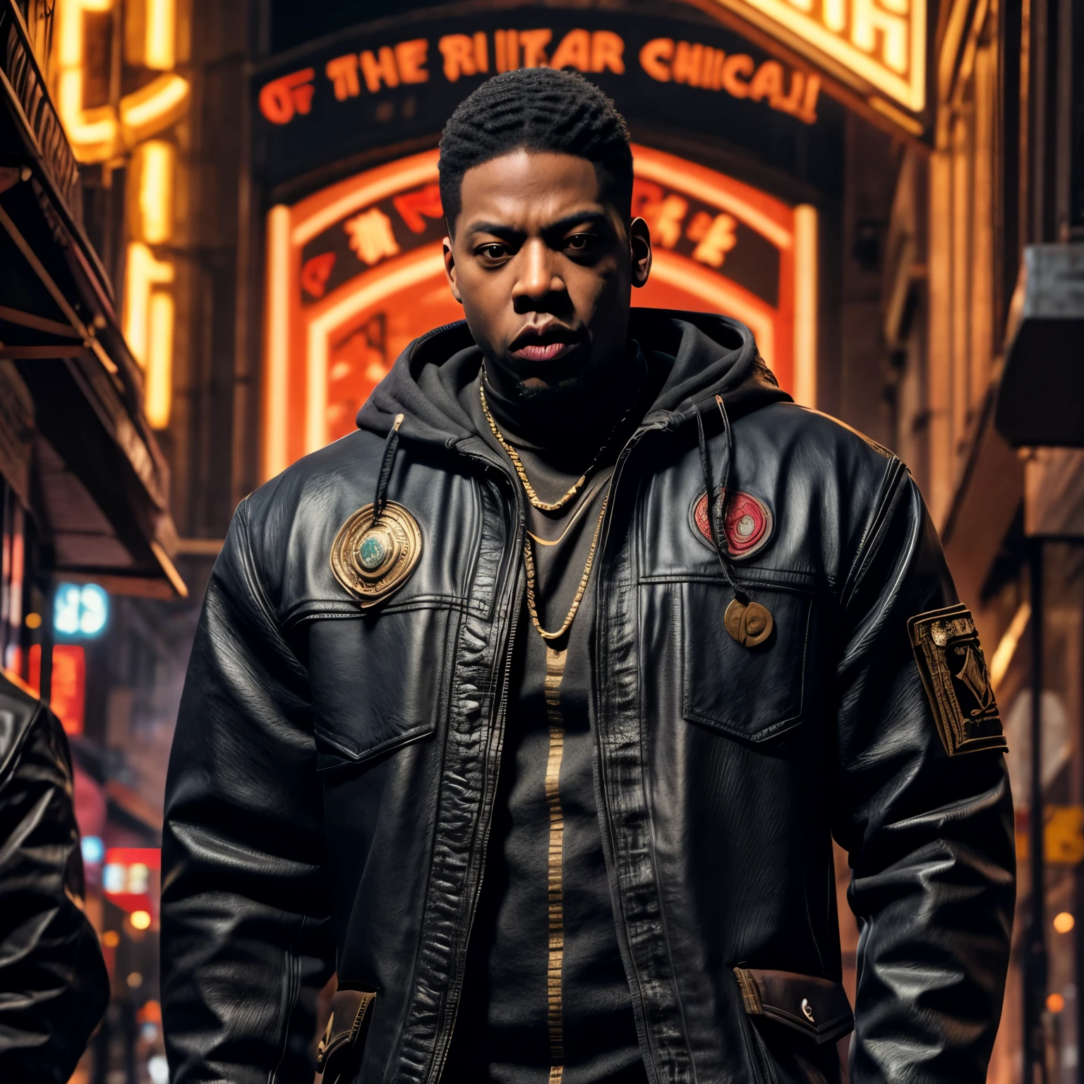 A movie style poster of a film titled “Children of the scorn”, with men and women, African American, hip hop influenced, cinematic photo style, warriors, ninja inspired, carhartt style jackets, 50 Cent energy, Rhea Ripley energy, Jay-Z energy, muscular, athletic, warriors of strength, confidence, honor, calm, competent, ambitious, godly essence, divine presence, 4k photo, 8 k photo, high quality, art, luxurious city vibe