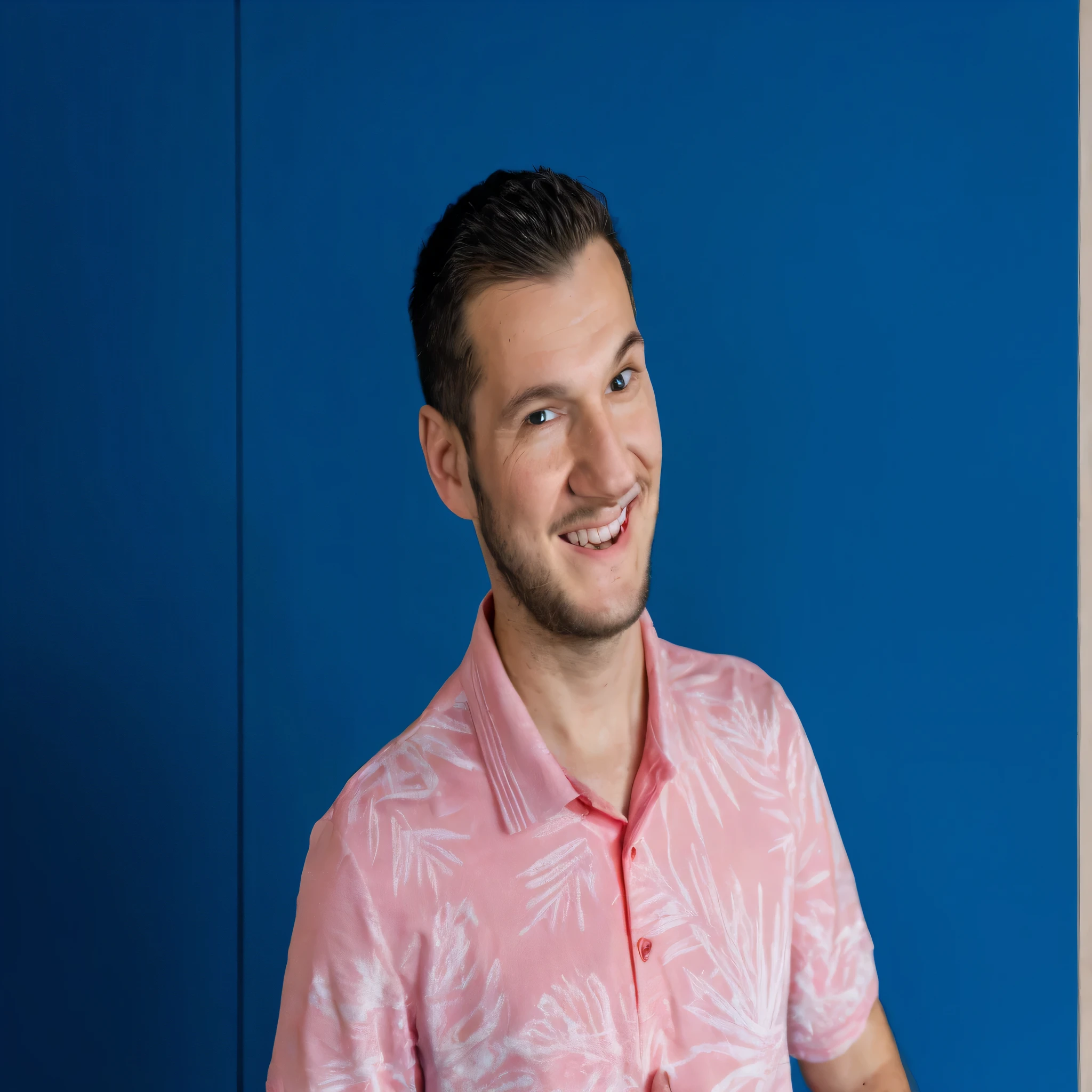 smiling man in a blue shirt holding a white object in his hand, imagem de avatar, bogdan rezunenko, Tomasz Strzalkowski, profile picture with headshot, Kacper Niekolczycki, retrato no meio da cena, there is a person, I agree with you, Luka Mivsek, Ed Durmisevic, fotografia de retrato, michael mraz
