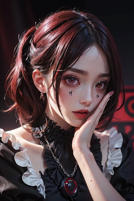(A logo design with a high fashion aesthetic, featuring alternative fashion elements, such as intricate patterns in Soft Pink and Blood Red. The logo embodies a mental health movement with a somber mood, represented by Dark Red and Black tones. The design is clean and minimal, ensuring a professional quality and crisp detail, making it easily distinguishable. The surrealist touch adds an extremely detailed and delicate detail to the overall concept, creating a unique and captivating visual.)
(Alternative fashion meets mental health consciousness in this Blood Red and Soft Pink logo design, where the lines are clean and professional, but the fashionable details are delicately rendered and highly detailed. The Dark Red and Black elements contribute to a