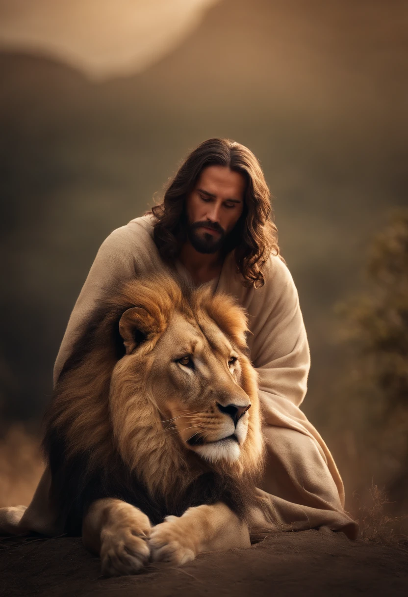 Jesus Christ with lion