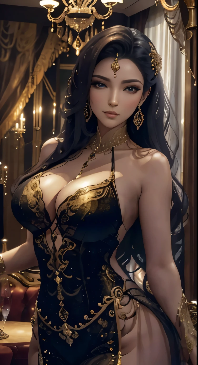 (best quality,4k,8k,highres,masterpiece:1.2),ultra-detailed,(realistic,photorealistic,photo-realistic:1.37),portraits,resplendent lighting,warm tones,luxurious atmosphere,high-class interiors,elegant decor,gorgeous women,exquisite makeup,beautiful detailed eyes,sensual lips,stunning dresses,alluring poses,vibrant colors,socializing and laughter,gentlemen enjoying fine cigars and brandy,smooth jazz music,collaborative conversations between patrons and staff,impeccable service,refined ambiance,exclusivity,extraordinary attention to detail,elite clientele,indulgence in elegance and sophistication,private VIP lounge,high-ceilinged banquet hall,ornate chandeliers,plush velvet seating,ornamental baroque accents,exquisite flower arrangements,welcoming and friendly atmosphere,celebration of beauty and femininity.