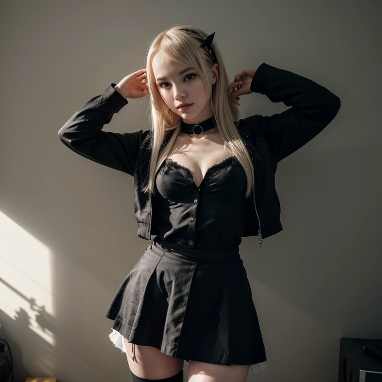 Dove Cameron dressed as an emo girl