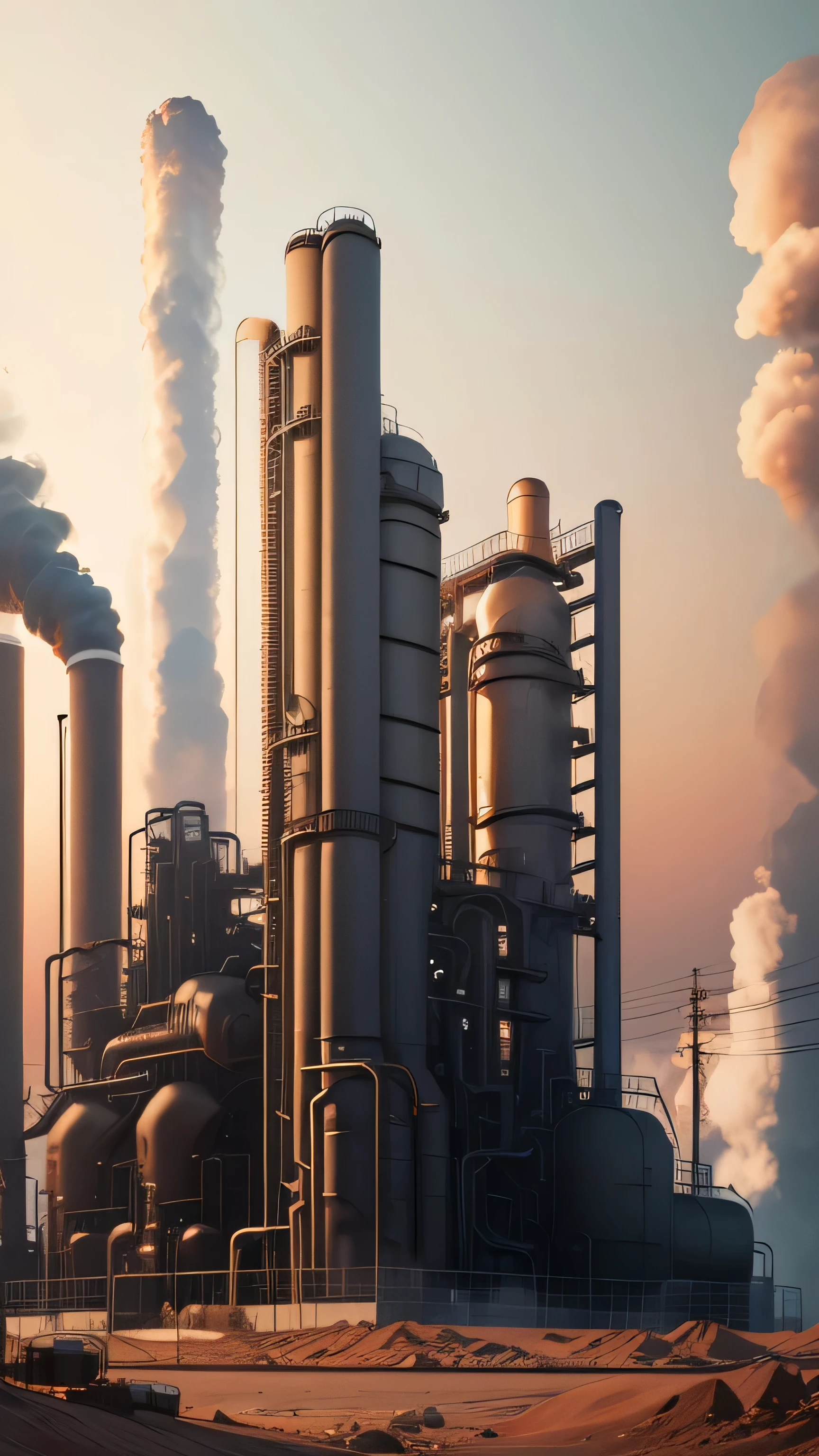 gas factory leak, 8k, high quality 