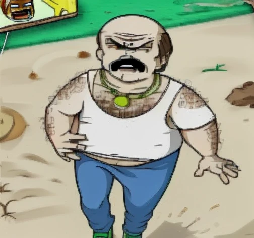 Carl Brutananadilewdki playing Rapper walking road on sand Land in China, Style of Aqua Hunger Force