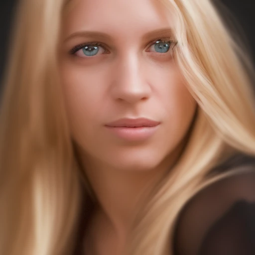 Create a photorealistic portrait that meticulously captures the likeness of a single woman's face from the provided reference image. priority-enhancement:face-focused_high-quality, photo of an attractive blond woman with long hair, looking at the camera, portrait photography, in the style of studio lighting, shot on Hasselblad 500 C/M --ar 73:128 --stylize 750o