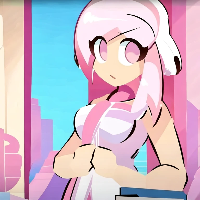 (masterpiece, best quality:1.2), 1girl, solo, Ami,Pink hair, Pink eyes,