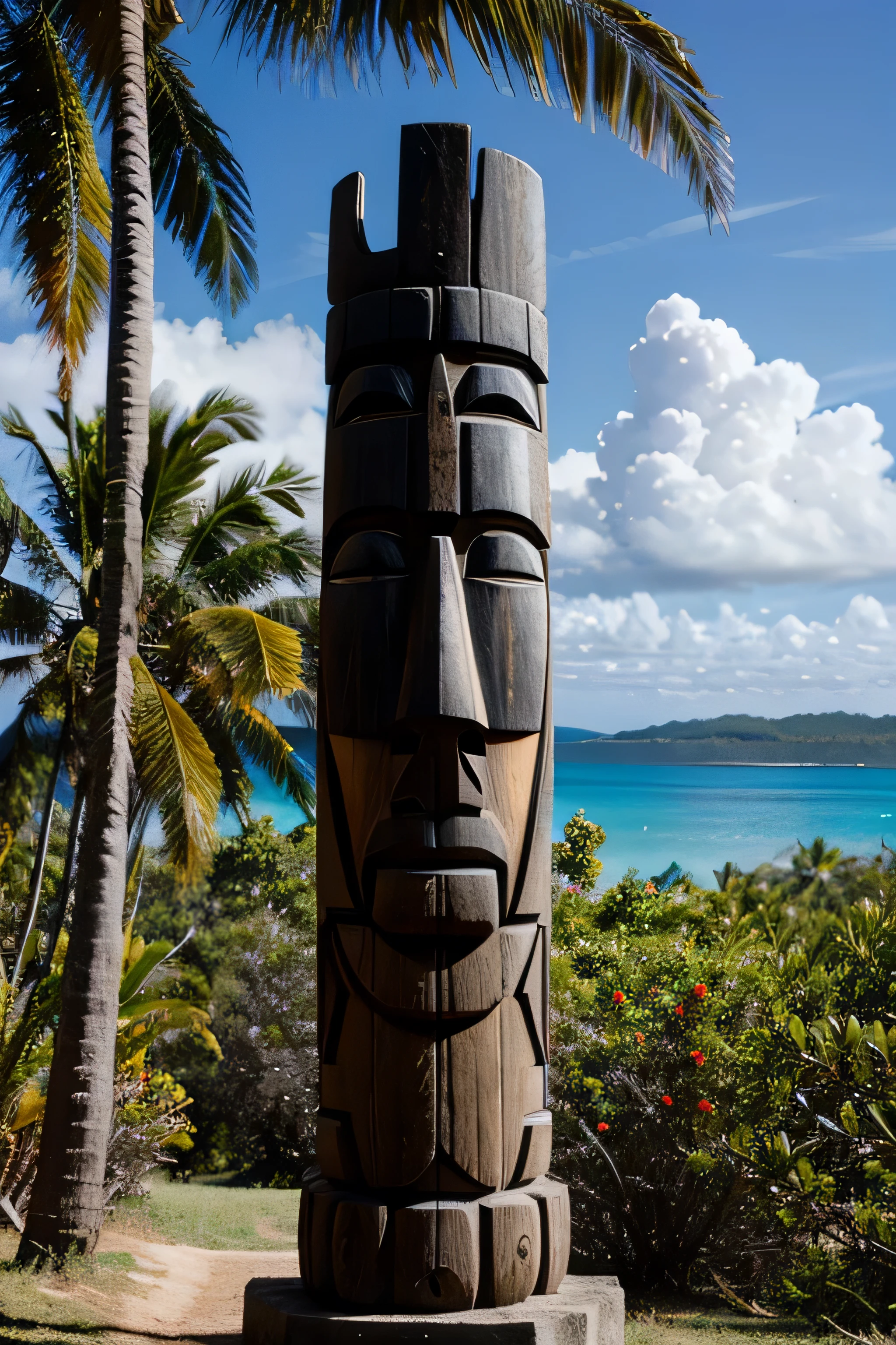 totem, face side, new caledonia, 