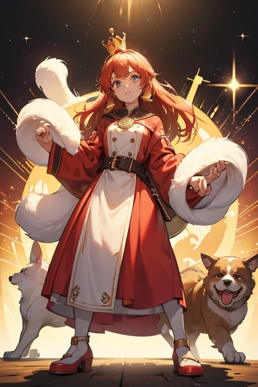 She is a hot dog who possesses some canine-like aspects to her look, including a muzzle, fluffed ears, and paws that allow her to walk on all fours. She wears a tiny, golden crown, with a red gem in the front. She also can bark, as shown in "Prisoners of Love." However, she still possesses various aspects that keep to her food origin: her tail is bound and tied like a sausage link and, according to Finn, she "smells of old hot dog water." She is much larger than her Hot Dog Knights, who are regular sized hot dogs (they are also bipedal, unlike her). When standing on her hind legs, she is as tall as Finn. Her voice is also high and squeaky. SPARKLE; GLITTER
