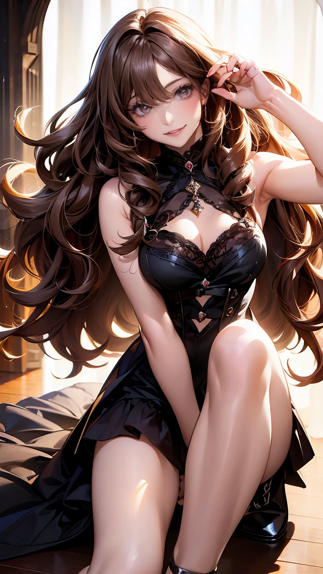 Maid in love with aristocratic young woman (absurd, high resolution, ultra detail), Gefax employee, sleeveless ((black lingerie)), one with long hair, one short one Behind the woman there are windows showing the various buildings of the city (absurd, high resolution, ultra detailed), Gefax employee, one with long hair, the other with short women, white sheer blouse, black miniskirt, underwear bite, sexy pose, lower body slender, back figure, window side, buttocks sticking out, on all fours, buttocks facing forward, provocative,