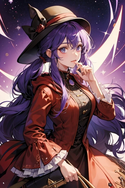 The man appears to be a humanoid with purple skin that is dressed in brown attire made to combat cold climates.
The wife appears to be humanoid with purple skin, a pair of pony tails, and red clothing in the shape of a dress. She has a red hat instead of a hood, like her husband. Her hat appears to have a face on it. SPARKLE; GLITTER