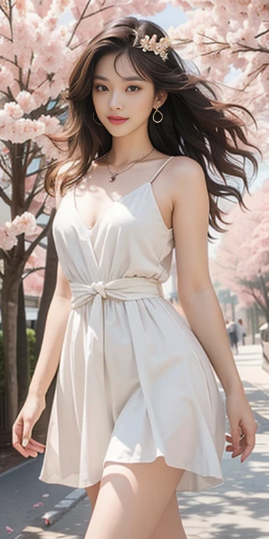 8k, masterpiece, RAW Photos, Highest quality, Realistic, extremely detailed CG unity 8k wallpaper, Depth of written boundary, Cinematic Light, Lens flare, Ray Tracing, (Very beautiful face, Beautiful Lips, Beautiful Eyes), Exquisitely detailed face, ((Highly detailed skin)) One girl, In the Dark, Deep Shadow, Cute Korean Girl, K-Pop Idols, 1 girl, (とてもslim slender fit-muscled body:1.3), ((View your viewers)),(Big smile:1.3), (Midnight, Dark Night, (Neon Signs), (Blurred Background), Dim Light), (No people in the background:1.3), Beautiful earrings, bracelet, necklace, pantyhose, Clear Eyes, walk , Front shot, (Pale skin), (Big eyes), Look forward, (Full Body Shot), (Brown Hair), Open belly button, (View your viewers:1.3), slim, Medium chest, (Camel Toe), Thick thighs, Turn back, (Gorgeous lace mini dress), ((Pink Dress)), (Tight dress), ((Turn back, Buckshot)), Ultra mini skirt:1.9,Wavy Hair:1.8. Hairstyles that expose the forehead:1.8,Blonde Hair:1.5,Small face 1.5,8 heads:1.5,Long eyelashes:1.8,I can see your butt:1.8,