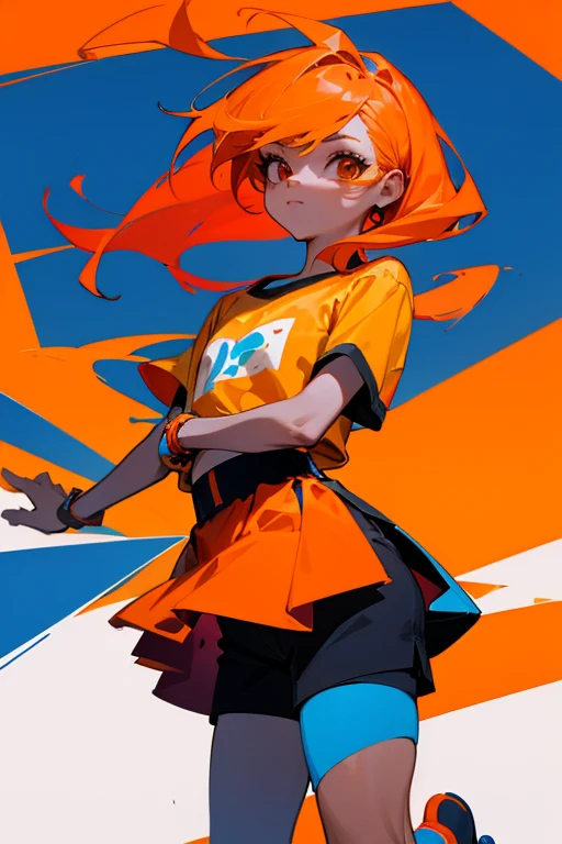 A smiling, confident girl dressed as a sprinter, holding a baton with a Bitcoin logo on it while running on a bright yellow race track. Around her, other runners, all dressed in colorful cryptocurrency-themed outfits, are racing fiercely. The words 'HODL Olympics' are painted on the track, creating a sense of a grand crypto-themed sporting event. The scene is full of energy, excitement, and vibrant colors, highlighting the competitive yet playful spirit of the crypto world.