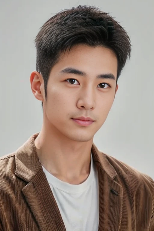 Brown striped suit、　30-year-old handsome employee、The hair is neat.It is not advisable to cut the beard short.no beard.　（Super handsome S-class suit man）、　Japanese male, 30 years old、　merchant、　Super Deluxe Set、　office、　Stand up in a suitＳyoung handsome man、　full body image、　（CG Unity 8K High Detail Photo）、　（a very detailedＳThe most handsome boy in the class）、　（Photos are real）、　　（（top quality））、　super detailed、　（​Masterpiece）、　super high quality、　High、　audience、　gentleman、　very beautiful hair、　short hair、　bright photos、　As handsome as a model、　As handsome as an idol、　Luxury watches、　Eyes balanced looking at the audience with a slight smile