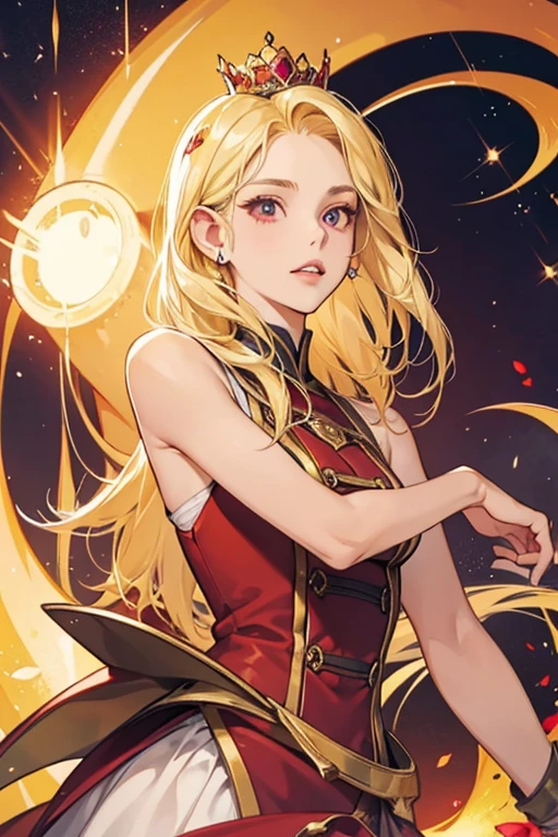 Lamprey Princess has blonde, shoulder-length hair. Her skin is a tan color and she most often wears a maroon dress. Her mouth consists of a spiraled row of sharp teeth, similar to actual lampreys. SPARKLE; GLITTER