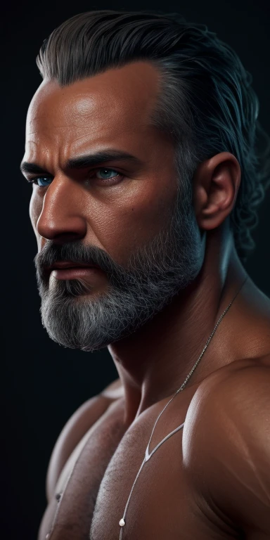 Personagem dos desenhos animados de um homem branco , cabelo careca, barba comprida loiro escuro e uma camisa azul claro, Maori tattoo on right arm, animation character, Caractere estilizado, animation style rendering, 3D estilizado, Arnold Maya render, 3 d render stylized, toon render keyshot, Personagem 3D, Personagem 3D, 3d rendering stylized, 3 d character render, personagem de desenho animado, Personagem de close up, Pose de personagem, (Estilo Pixar) (master part:1.2) (Bokeh) (best quality) (pele detalhada) (textura detalhada) (8k) (argila) (Cinematic lighting) (foco nítido
